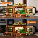 Lumibricks Medieval Troupe Carriage Lighting Building Bricks Set - Middle Ages City Town Playset Multi-Form Modular Collection Display Kit with Minifigures 1248 Pcs for Adults & Teens