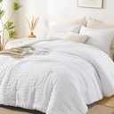 AveLom White Seersucker California King Comforter Set (104x96 inches), 3 Pieces-100% Soft Washed Microfiber Lightweight Comforter with 2 Pillowcases, All Season Down Alternative Bedding Set