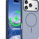 for iPhone 17 Pro Case, [Compatible with Mag-Safe] [Anti-Slip Edge Design] [Military Drop Protection] Heavy Duty Shockproof Hard Back Protective Phone Case - Blue