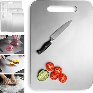 Stainless Steel Cutting board, Double sided Titanium Alloy Cutting Boards for Kitchen Meat Vegetables & Fruits Chopping Board Easy to Clean (18"  11.8", Extra Large)