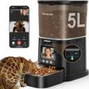 Automatic Cat Feeder with Camera, 5G WiFi Smart Pet Feeder with 2-Way Video/Audio, 45° Adjustable Angle, Night Vision, 5L Cat Food Dispenser for Cats & Small Dogs with APP Control for Vacation & Work, Pattern Name: Camera & Two-Way Video with Screen