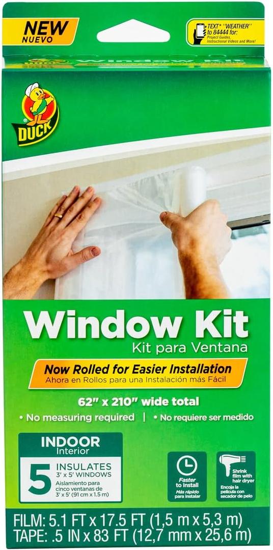 Duck Brand Rolled Window Insulation Kit: 62 in. x 210 in. (Clear) / 5 pieces