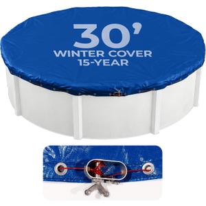Blue Wave Arctic Armor 30-ft Round Above Ground Pool Winter Cover, Blue