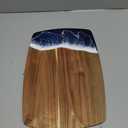Acacia Wood Cutting Board with Resin Wave Design, Versatile Kitchen Chopping Board for Meat, Vegetables, Fruits, Cheese & Charcuterie, Blue Ocean Vibes Elegant Serving Tray, 14x9.8 Inches