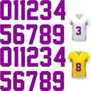 Zonon 22 Pieces Iron on Numbers T Shirt Heat Transfer 0 to 9 Jersey Numbers for Team Uniform Sports (Purple, 8 Inch)