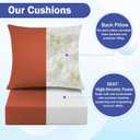 IASEAHK Outdoor Seat Cushion Set, Waterproof & Fade Resistant Patio Chair Cushions, Outdoors Cushion for Patio Furniture, 24 x 24 x 5.75 Inch, Outdoor Couch Cushions with Handle and Ties, Spice
