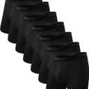 BAMBOO COOL Men's Underwear Breathable Boxer Briefs with Fly Moisture-Wicking Lightweight Underwear 7-Pack (Large)