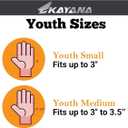 KAYANA 2 Hole Leather Gymnastics Hand Grips - Palm Protection and Wrist Support for Cross Training, Kettlebells, Pull ups, Weightlifting, Chin ups, Workout, & Exercise (Youth Small, Red)