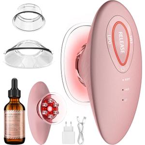 3-in-1 Body Sculpting Machine, Rechargeable Vacuum Massager for Skin Firming & Smoothing, Body Contouring Tool for Belly Arms, Legs & Back, Includes 2 Interchangeable Cups and Massage Oil