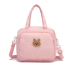 Small Diaper Bag Tote, Crossbody Diaper Bag Mini Purse with 8 Pockets, Travel Baby Bag for boys & Girls, 2 Insulated Pockets, Pink