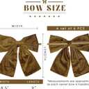 Gold Velvet Bows Christmas Tree Ornaments 8.5 inch Pre-Tied Golden Velvet Ribbon Bows for Christmas Tree, Gift Wrapping, Wreath, Garland, Crafts, Holiday Decor, 6 Pcs