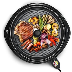 Elite Gourmet EMG-980BX Large Indoor Electric Round Nonstick Grill Cool Touch Fast Heat Up Ideal Low-Fat Meals Dishwasher Safe Includes Glass Lid, 14", Black (Granite) Elite Gourmet EMG-980BX Large Indoor Electric Round Nonstick Grill Cool Touch Fast Heat Up Ideal Low-Fat Meals Dishwasher Safe Includes Glass Lid, 14", Black (Granite)