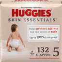 Huggies Size 5 Diapers, Skin Essentials Baby Diapers, Size 5 (27+ lbs), 132 Count (2 Packs of 66), Packaging May Vary