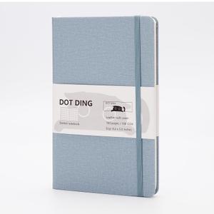 3 x Bullet Dotted Journal, A5 Dotted Notebook, 160 Pages, Leather Soft Cover, Elastic Closure, Ribbon Bookmark, 100 GSM Paper, Inner Pocket, 5.0" x 8.2" (Denim Blue)