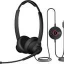 Cyber Acoustics USB-C Wired Headset with Microphone for PC (AC-304C), Wired Headset with Noise Cancelling Mic for Work, Calls & Remote Meetings, Black