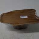Decorative Bowl for Tabletop Decor, Live Edge Serving Tray with Base, Home Centerpiece Decor, Teak Wood