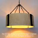 Chandelier Lighting Fixture, 4-Light, Retro White Drum Shade, Rustic Industrial Hand-Painted Pendant for Kitchen Island Living Dining Room Over Table, 23" W x 21.5" H (Retro-White, 23 Inches)