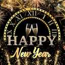 LYCGS 7X5ft 2026 Happy New Year Backdrop Black and Gold New Years Background X-178