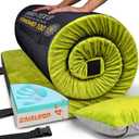 Extra Thick GAIALOOP 4 INCH Memory Foam Camping Mattress, Roll Up Floor Sleeping Mat Camp Cot Mattress Pad Travel Camping Couch Bed for Guest Adults Side Sleepers, Full: 75*54*4", Avocado Green 