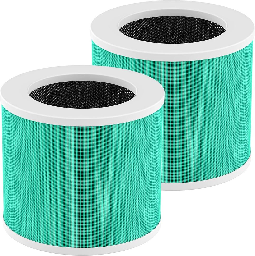 2 Pack HY1800 Replacement Filter Compatible with CHIVALZ/MORENTO/Loytio/Honeyuan/AYAFATO/IOIOW HY1800 Air Purifier, 3-in-1 Filtration, High-Efficiency Activated Carbon HY1800 Replacement Filter