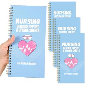 4 Pcs Nurse Report Sheet Notebook Essentials Book, Nurse Accessories for Work Appreciation Gift Notebook, Rn Student Gift Sbar Report
