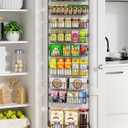 Delamu Over The Door Pantry Organizer, 9-Tier Pantry Door Organizers and Storage with Adjustable Basket, Metal Hanging Spice Rack, Seasoning Organizer, Door Organizer for Home Kitchen Bathroom, Black