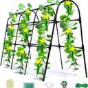 Cucumber Trellis for Raised Bed, U-Shape Garden Arch Metal Support for Climbing Plants, Metal Arch Plant Support Vegetables Trellis, Plant Support for Vine Outdoor (Black, 47*30*47inch(L*W*H))
