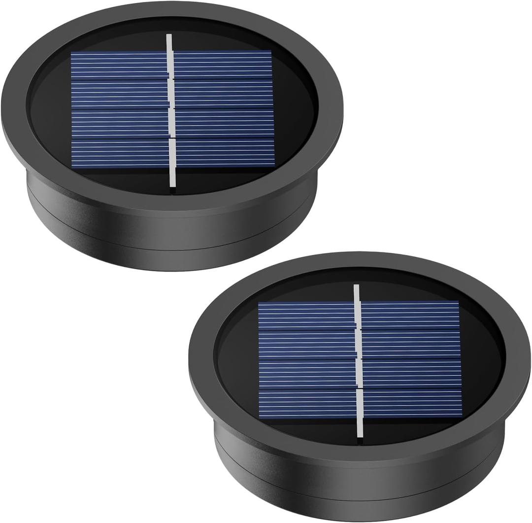 X-PREK 2 Pack Replacement Solar Light Parts(Top Size 2.76 inches, Bottom Size 2.36 inches),7 Lumens Warm White LED Light Bulbs Waterproof Solar Light Replacement Top