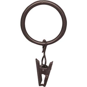 Kenney 5/8 In. To 3/4 In. Clip Curtain Ring, Brown (14-Pack)