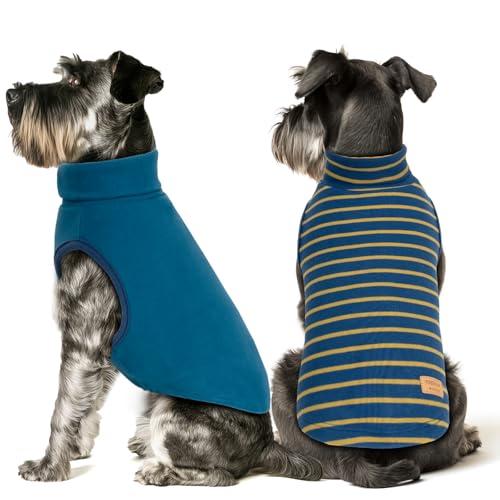 KYEESE 2Pack Dog Sweater Warm Dogs Clothes Pets Sweatshirt Soft Turtleneck Small Pets Sweaters Pet Coats Stretchy Dog Sweaters for Small Dogs Male