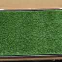 HQ4US 4LEGS Dog Grass Pad with Tray Medium 31”×21”, Dog Potty with Ultra-Absorbent Artificial Grass for Dogs with Hemmed Edge, Pee Pads for Dogs, Realistic, Odor Free, Litter Box for Balcony
