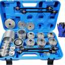 50Pcs Pull and Press Sleeve Kit, Bushing Press Kit for Most Engine Cars | Universal Bearing Bushing Seal Removal Installation Tool Kit 5 Pulling Spindles with Gloves Toolbox