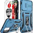 LeYi for Phone Case Galaxy A17/A16-5G: A17 5G Screen Protector [2 Packs], Galaxy A16 5G Phone Case with Magnetic Kickstand, Military-Grade Protective de Telfono A16/A17 4G for Women Men, Light Blue