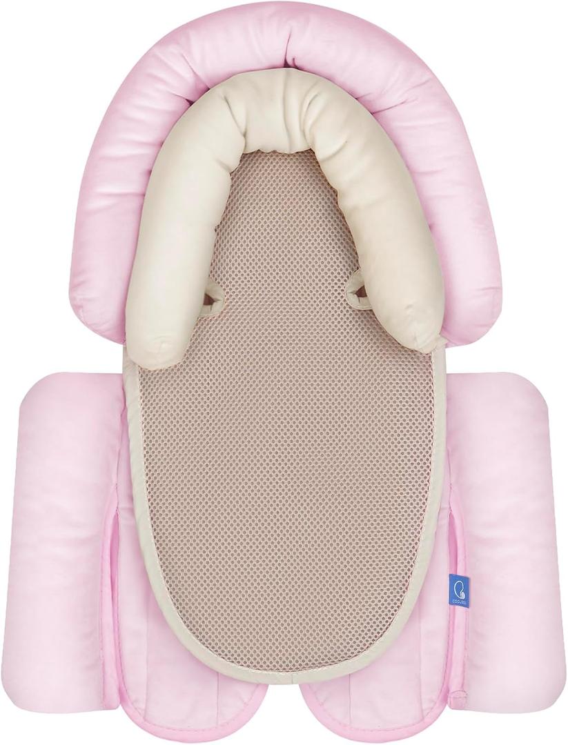 COOLBEBE Upgraded 3-in-1 Baby Head Neck Body Support Pillow for Newborn Infant Toddler - Extra Soft Car Seat Insert Cushion Pad, Perfect for Carseats, Strollers, Swings