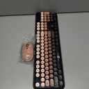 FOPETT Wireless Keyboard and Mouse Combo, 104 Keys Full-Sized 2.4 GHz Round Keycap Colorful Keyboards, USB Receiver Plug and Play, for Windows, Mac, PC, Laptop, Desktop (GradientPink)
