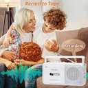 Gelielim Portable Cassette Player with AM/FM Radio, Casette Tape Player Recorder with Headphone Jack, Cassette Boombox for Home and Travel, Elderly Gift, Audio to Cassette Converter AC/Battery Power