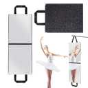 MEPIG Foldable Acrylic Full Length Mirror with Handle, Black, Four-Fold