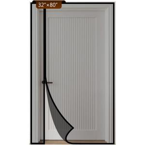 Reversible Side Opening Magnetic Screen Door for Sliding & French Doors,Upgraded PETG Mesh Anti-Tearing, Heavy Duty & Strong Magnetic, Pet and Kid FriendlyScreen Size - 34"x82"