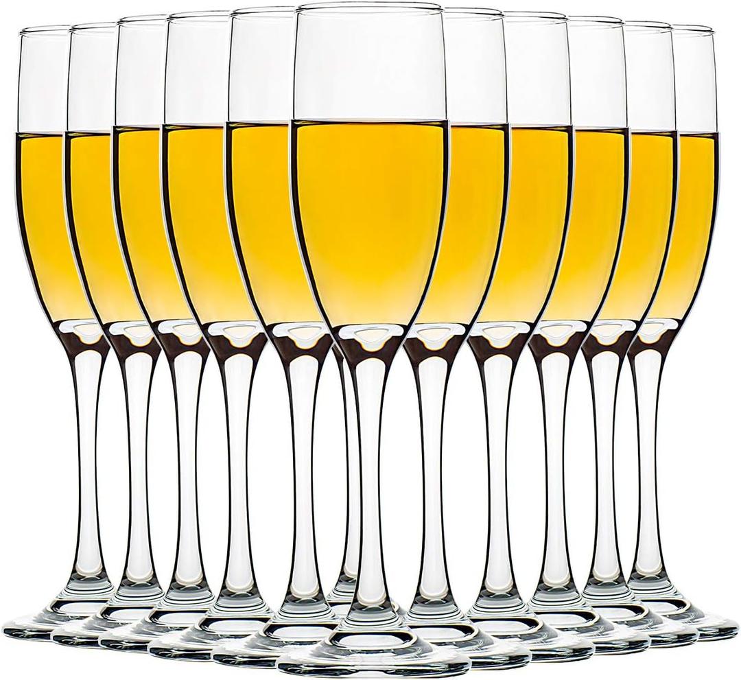 C CREST Set of 12, Champagne Glasses, 6 Ounce Champagne Flute, Lead-free Drinkware, Clear