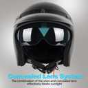 Yesmotor 3/4 Open Face Retro Motorcycle Helmet Vintage Helmet for Motorbike Casco, Moped, Cruiser, Bobber, and Chopper - DOT ApprovedMatte Black, Large