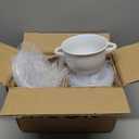 KooK Soup Bowls, French Onion Crocks, Oven Safe Dishware, Mugs, Ceramic Set, Dishwasher, Microwave, Set of 4, 18 oz (White)