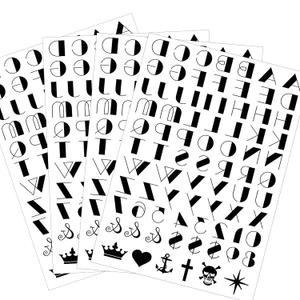 2 x Fake Letters Finger Tattoos4-Sheet 26 English Words Temporary Tattoos for Finger Hand Face