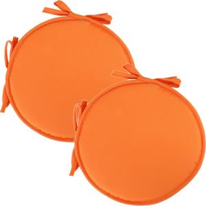 BLLMTEAR 2 Piece Indoor/ Outdoor Seat Cushion Chair Pads with Ties, 12"/ 15" Round Seat Cushions Garden Patio Chair Cushions, Non-Slip Stool Seat Pad(Green, 30cm/ 11.8in)