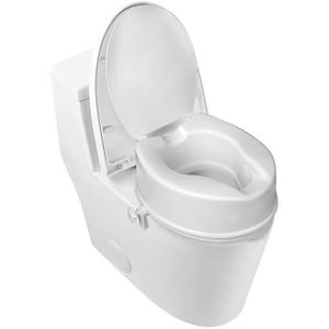 Raised Toilet Seat with Lid for Elderly, 6" High Toilet Seat for Elongated or Standard Commode, Raised Toilet Seat for Seniors, Handicap Toilet Seat Riser with Cover