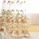 Luxury Embroidered Sheer Curtain for Living Room 84 inch Length Custom Romantic Elegant Luxurious Delicate Embroidery Drape Window Dressing Sheer Bedroom Rod Pocket Top 1 Panel 39x84 inch (Beige Flower-sheer)