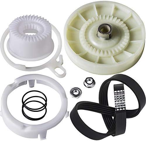 BlueStars Upgraded W10721967 Washer Pulley Clutch Kit & W10006384 Washer Drive Belt – Compatible with Whirlpool Washers - Replaces W10006356 PS10057144 W10326374 W10536113 AP6014712