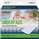 Unifree Disposable Underpads, Bed Pads, Incontinence Pad, Super Absorbent, 50 Count, Blue (XL 30x36 Inch)