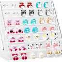 7 Tier Acrylic Display Stand Organiser with Fences, Perfume Stand Organiser, Clear Display Shelf for Home, Office, Retail for Funko Figures Toys Cupcake Food, Cologne, Cosmetics, Storage