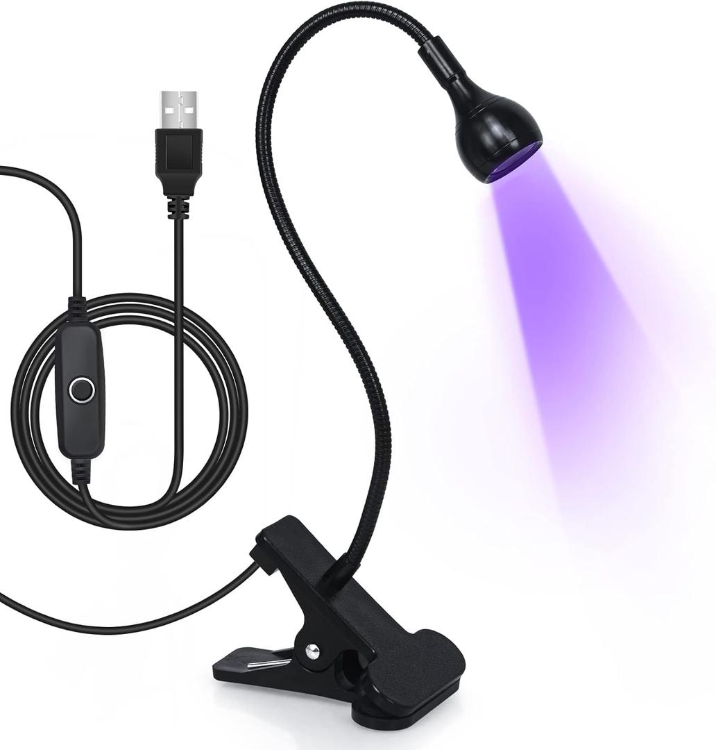 AORAEM Nail Lamp LED Nail Manicure Light Nail Polish Curing Lamps with Black Gooseneck and Clamp for Gel Nails (Small)