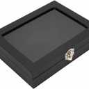 Small Pin Display Case, Dust Proof Pin Collection Display Storage Organizer Box for Military Medal Jewelry Brooch Collection (Not Include Accessories) (S)